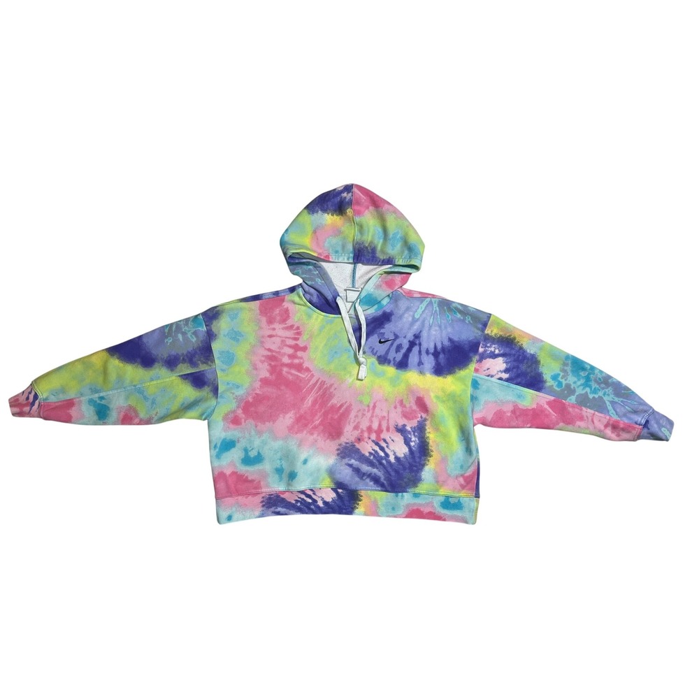 Nike Tie-Dye Cropped Hoodie‎ Sweatshirt  Women's Size L Cotton Blend